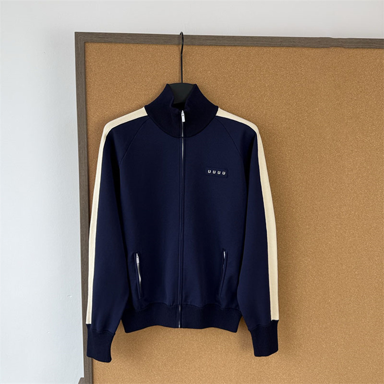 Designer Woman Sporty Jacket Letter Embroidered Zip Up Coat Autumn Winter Running Jogging Outerwear