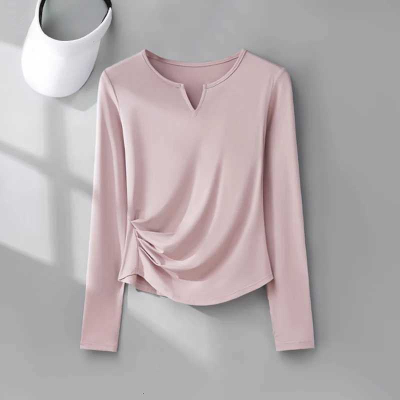 PHIGEER Woman Versatile Slimming Sports Top Gym Yoga Running Ruffled Waist Design Summer Long Sleeve Female T Shirt Fitness Golf Q260917