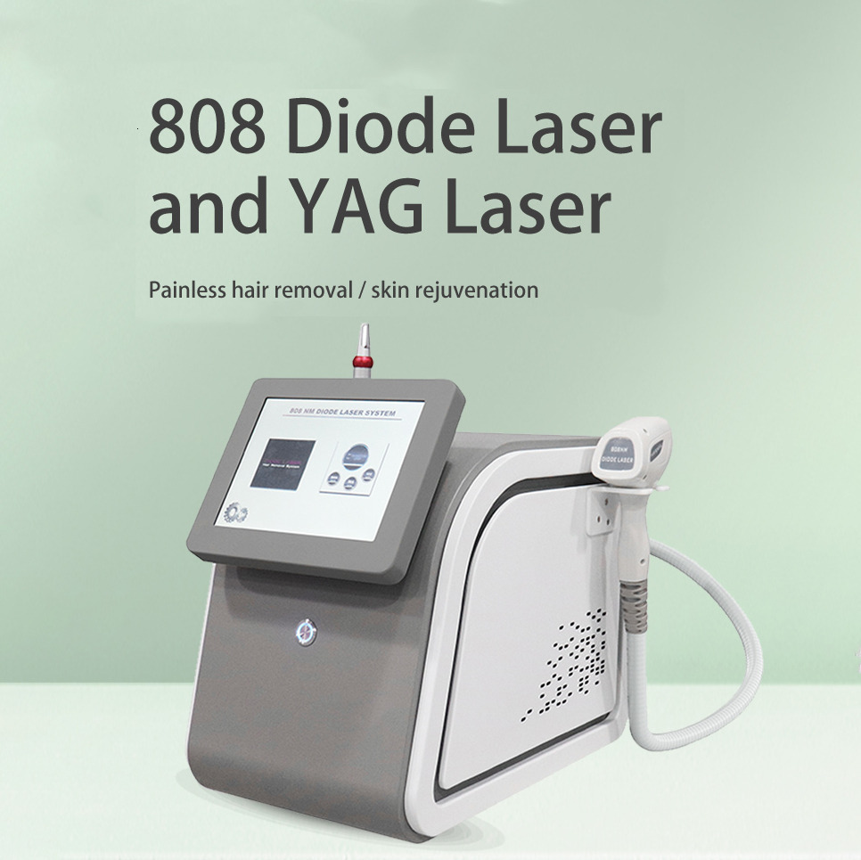 2024 Latest 2 in 1 Hair/Tattoo Pain-free Removal Instrument 808 Diode + Picosecond Laser 2 Handles Spot Pigmentation Treatment Pore Shrinking Machin