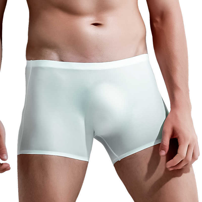 Underwear Men's Underpants Men's 5-Pack Ice Silk 3D Punch Bottom Crotch Boxer Briefs Seamless Ultra-Thin Boxer Briefs Summer Breathable Sh