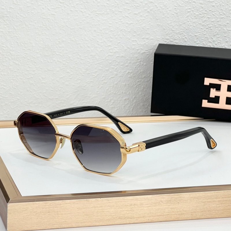 BUGATTI Eyewear 39-SD/TX Octagonal Metal Frame Sunglasses Top Quality Unisex Gradient Lens UV400 Luxury Fashion Sun Glasses With Original Box Size 5