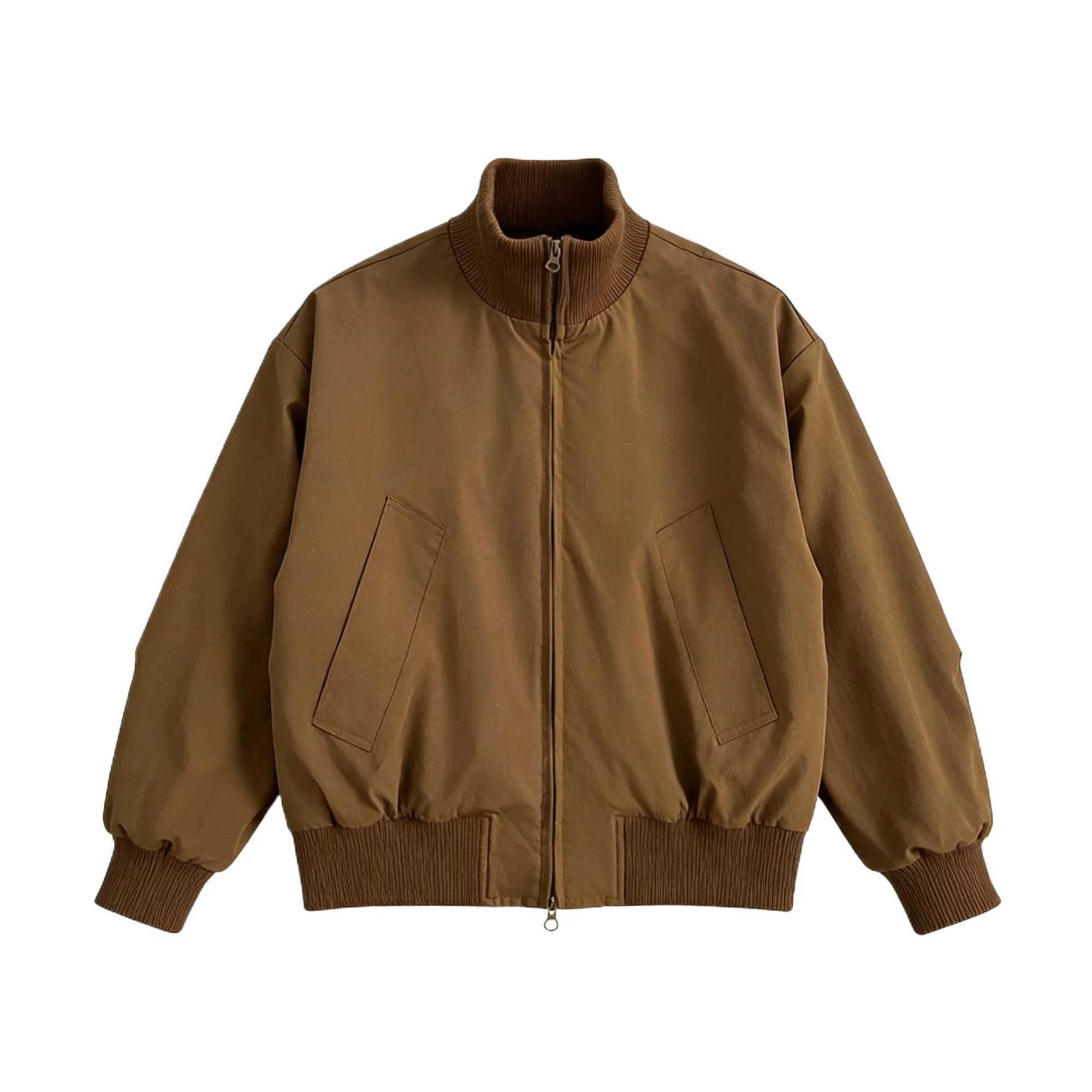 Men's Vintage Bomber Jacket Oversized Minimst Style American Casual Coat Spring Autumn Lightweight Clean Fit Outerwear S260918Z4YL