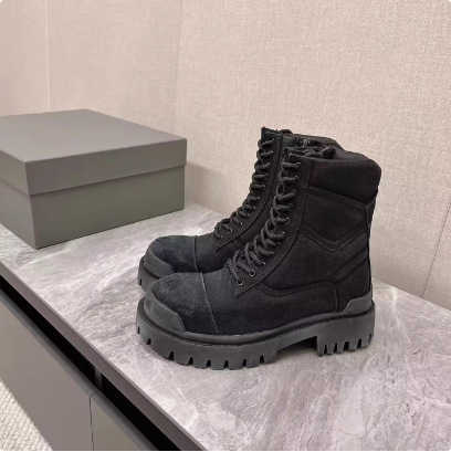 2026 New Paris Couple Lace-up Canvas Martin Boots Women Thick-soled Short Boots Distressed British Style Flat Motorcycle Boots