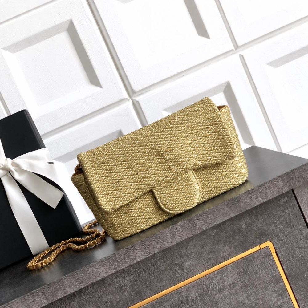 Braided Flap Bag Lurex Chain Shoulder Crossbody Purse Refined Shopping Dinner Evening Top-Tier Designer New Arrival