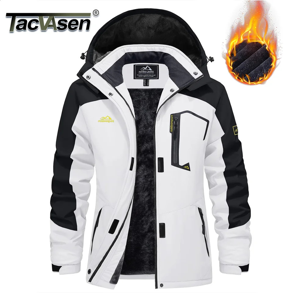 TACVASEN Women Winter Waterproof Ski Parka Jacket Thermal Fleece Windproof Casual Work Jacket Padded Snow Down Coat With Pockets 260917