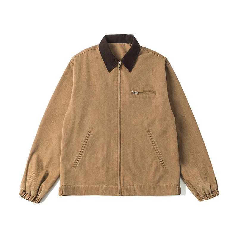 Retro washed workwear jacket for men 2025 spring new style trendy brand loose jacket top American pilot-style coat S2609185ELN
