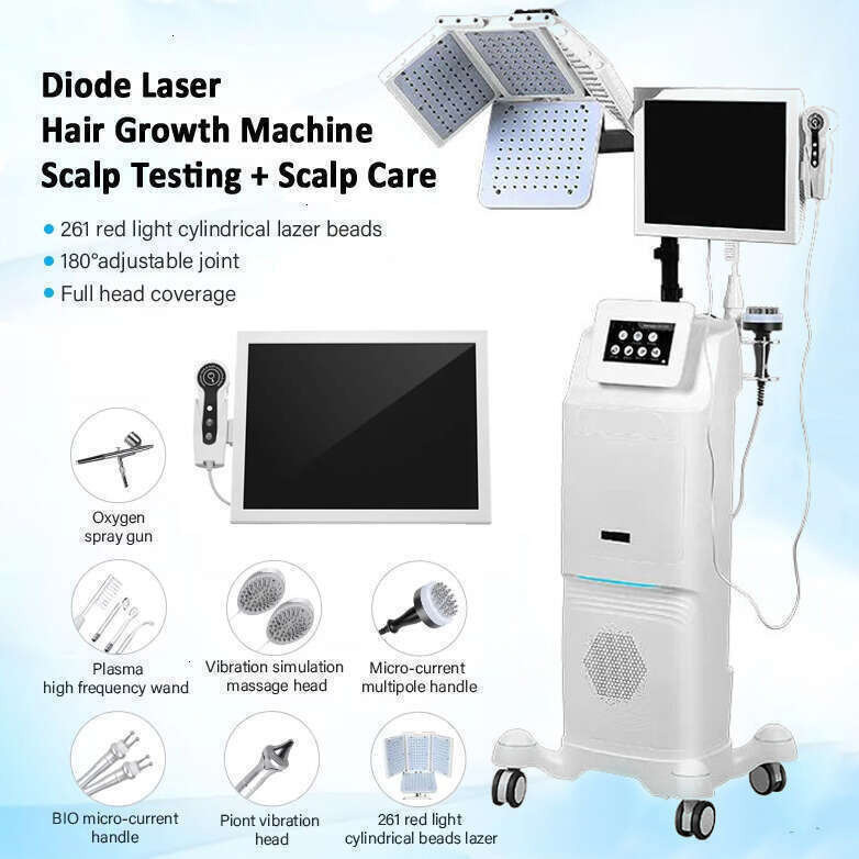 Non-Invasive Laser Hair Growth Anti-Hair Loss Follicle Nourishing Scalp Massager 650Nm Diode Laser Full Coverage Irradiation Hair Regeneration Machi