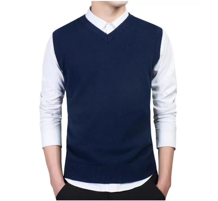 2025 New Men's Autumn High-end Sweater Vest V-neck Warm Knit Sleeveness Tank Mens Clothes Pullover Tops