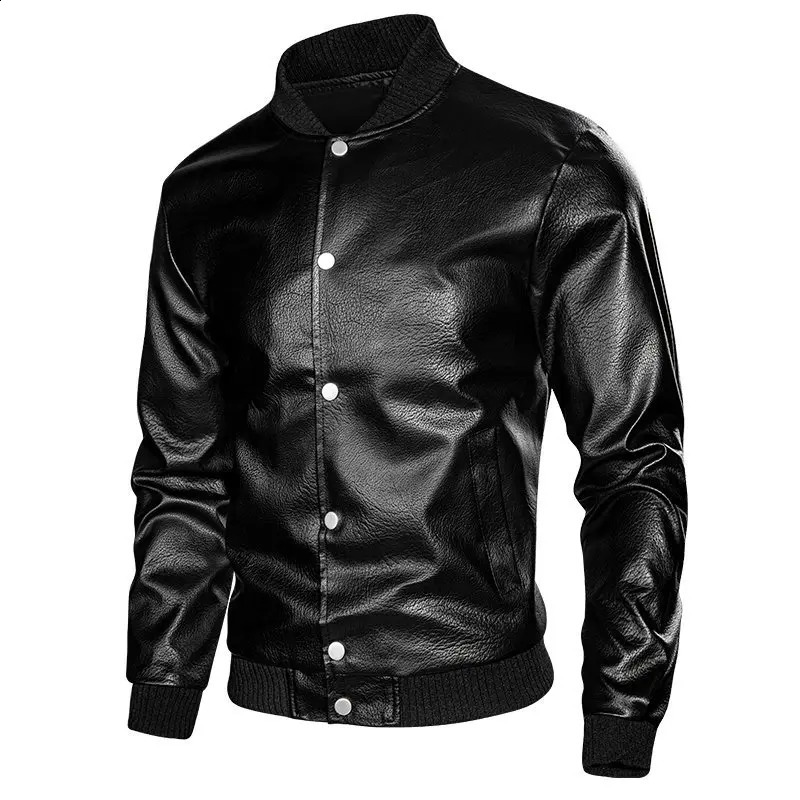 2026 Autumn and Winter Men's American Trendy Locomotive Versatile Stand-up Collar PU Leather Jacket Loose Leather 260917
