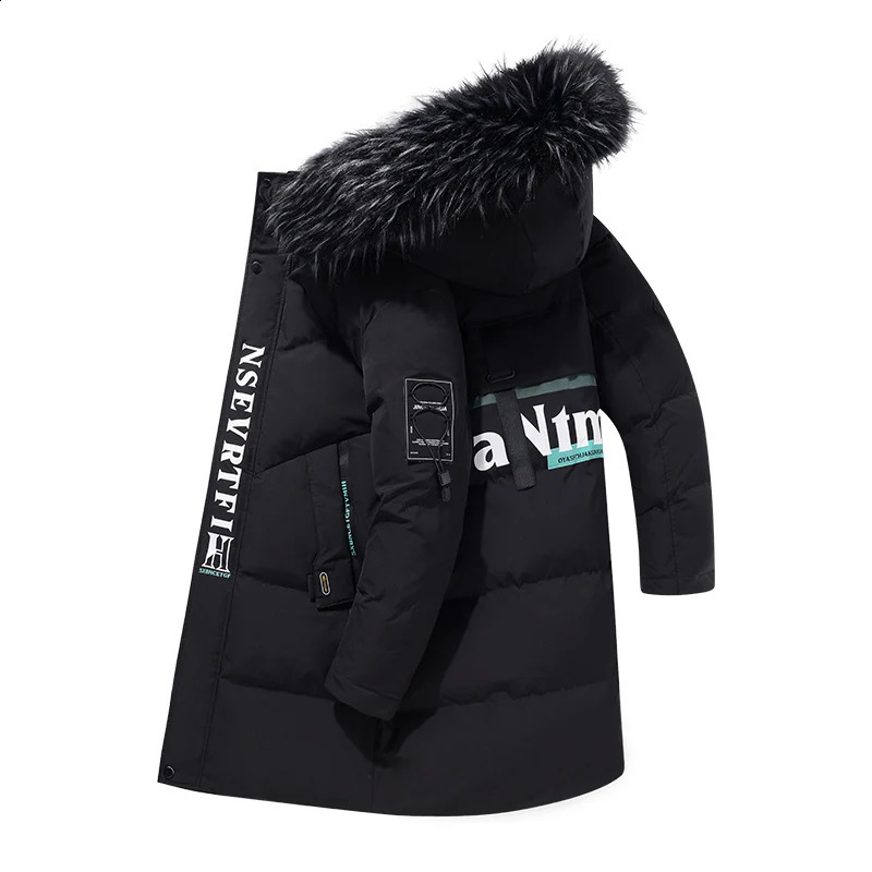 Casual Winter Mens MidLength CottonPadded Jackets Outwear Thick Down Coat Loose Windproof Warm Fur Collar Parka Clothing 260918