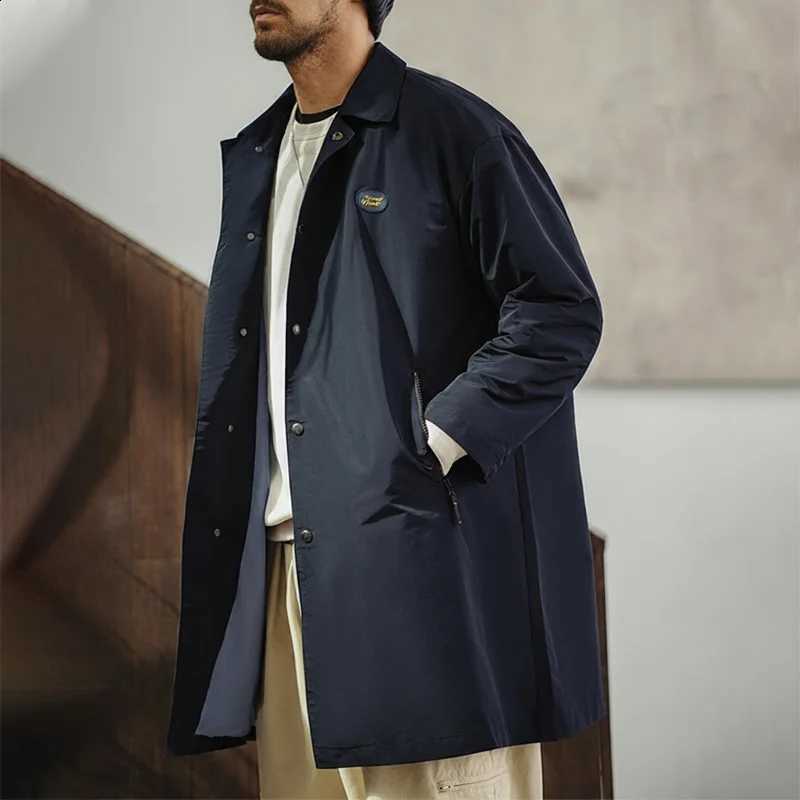 Balmacaan Maden Men's Waterproof Vintage Windbreaker Coat Single-Breasted Mid-Length Classic Collar Jacket for Spring and Autumn D2609021