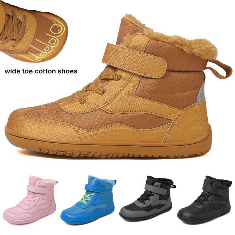 Barefoot snow boots for boys and girls wide foot warm cotton boots for small/medium children children's outdoor hiking boots X260917