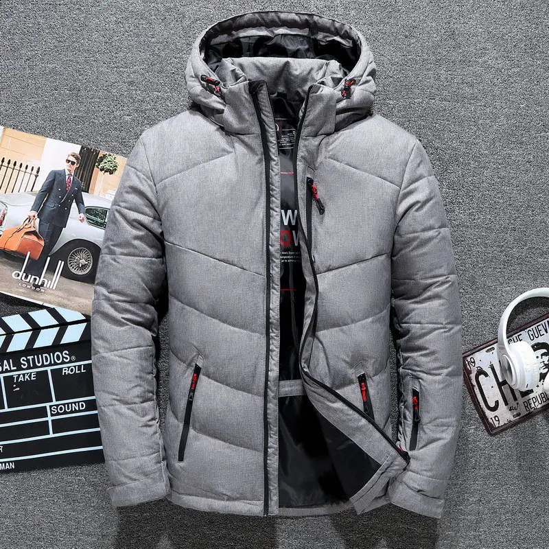 Mens y Winter White Duck Down Jacket Coats Windproof Parka Casual Goose Feather Male Hood Thick Warm Waterproof Jackets 260918