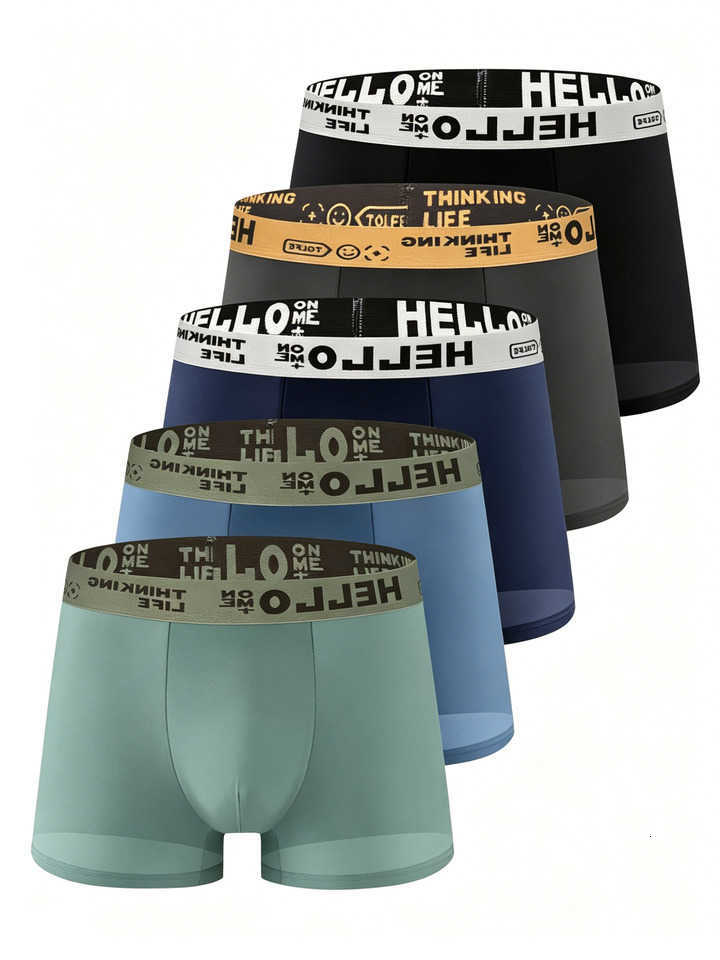 Ice Men Underpants Silk 5pcs/set Underwear Quick Drying Men Boxer Shorts Plus Size XS-XL Breathable Boxer High Elastic Waist Male Underwear D260918