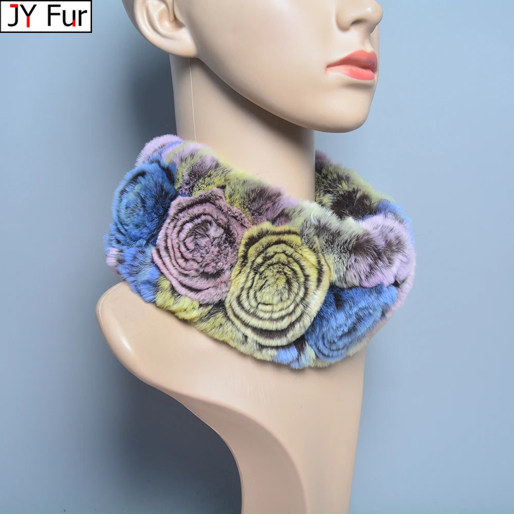 Winter Fur Headbands For Women Knitted Rex Rabbit Fur Scarf For Women Fur Head Wrap Ear Warmer est Fashion Hairband 260917