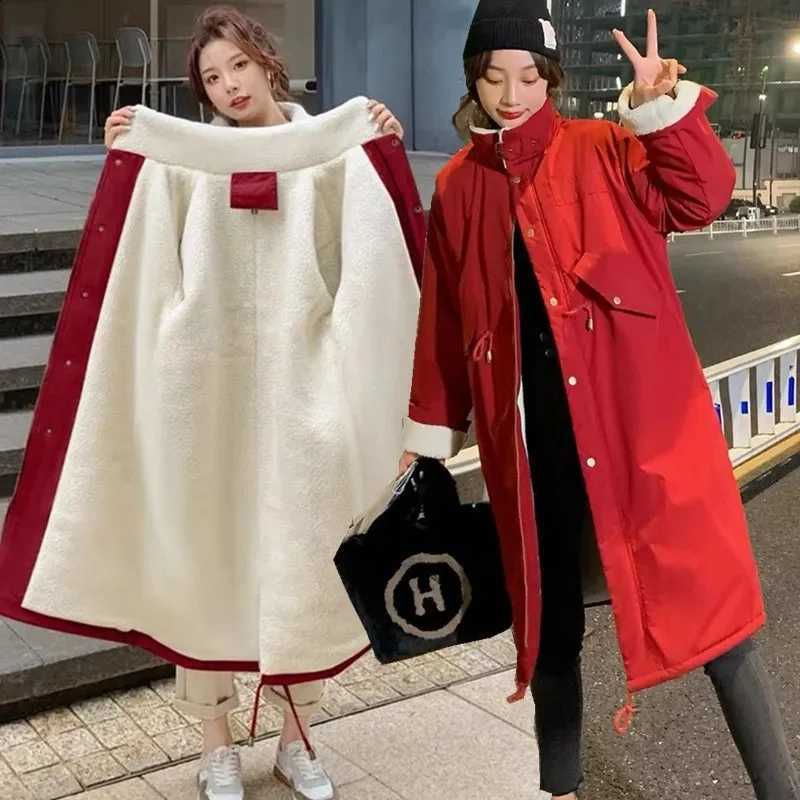 2024 Women Medium Long Styles Parka Jacket Ladies Work Clothes Puffer Outerwear Autumn Winter Female Zipper Down Cotton Top Coat H260917