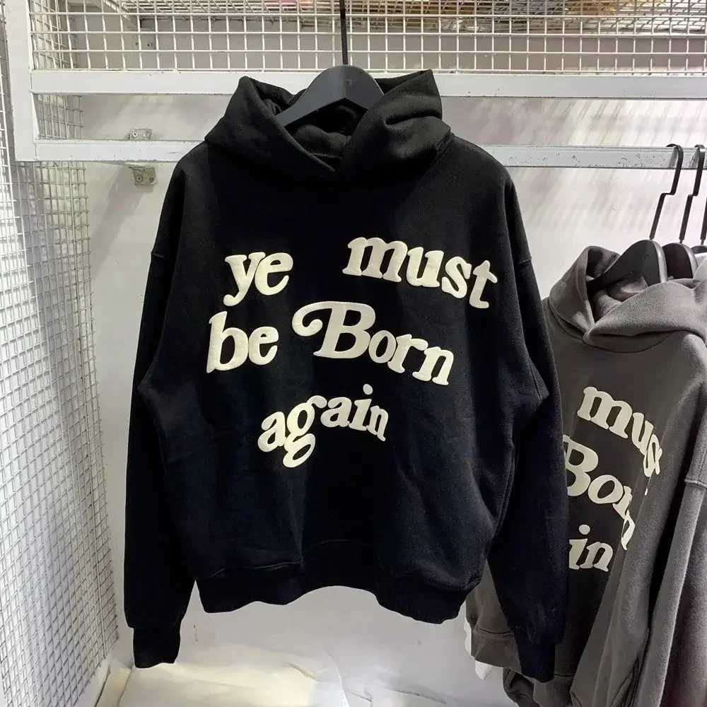 2024Fw Puff Print Hoodie Men and Women 1 1 Leaf Color Must Rebirth Hoodie Plus Size Pullover CPFM Sweatshirt Q260917