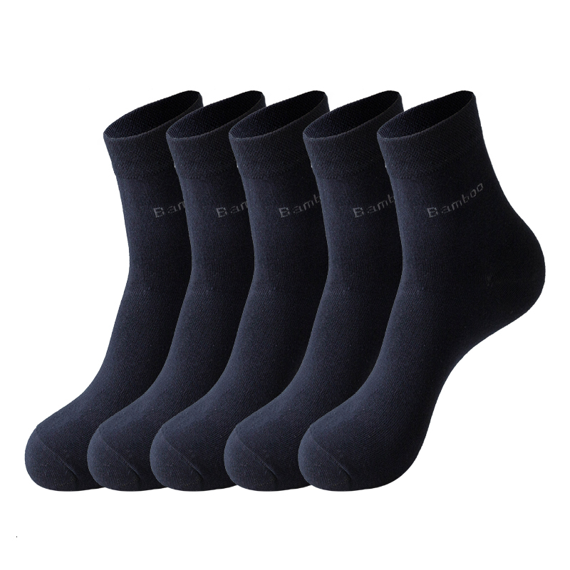 5Pairs Brand Men Bamboo fiber Comfortable Breathable Casual Black White Business High Quality Male Gift Socks J260918