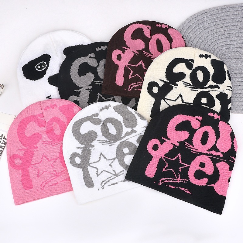 Luxury Cap Brand Designer Hat Subculture Knitted Street Niche Letter Korean Style Japanese Trendy Hat Dopamine Hot Girl Colorful Hip Hop