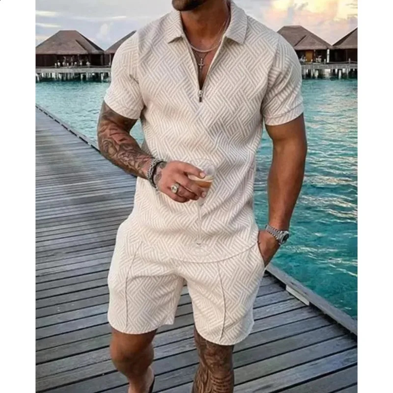 3D Digital Printed Men's Fashion Casual Sets Short Sleeve Polo Shirt Suit 2 Pcs Sets Sportwear Male Clothing Ropa Y2k Barata 260917