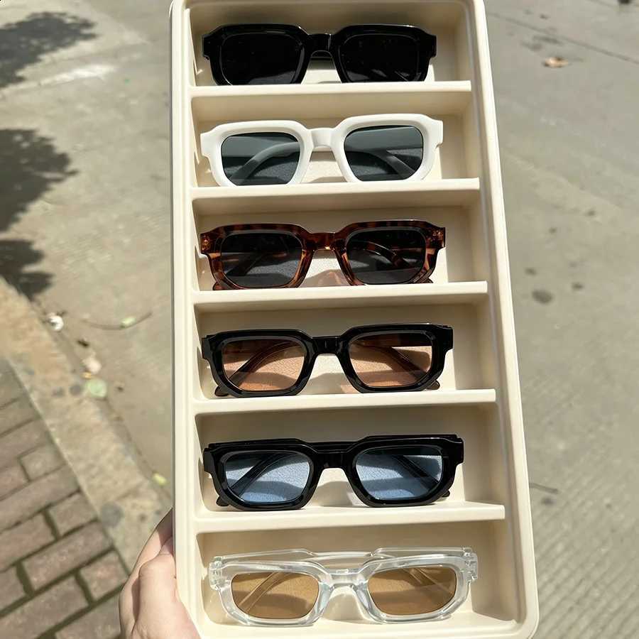 Frame 6PCS/Set Women Vintage Rectangle Sunglasses Fashion Retro Sun Glasses Luxury Brand Design Glasses Eyewear Men Goggle N260814