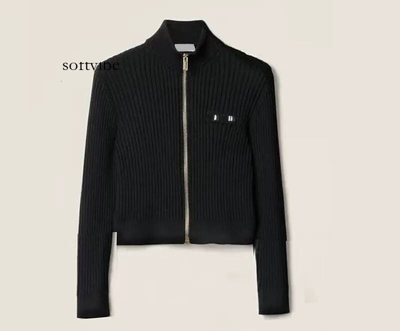 Designer Miu Coat hoodie Luxury Womens Hoodies Casual Knitted Stripes Sweatshirts High Quality Fashion Zip Up Mm Jacket Long Sleeve Print Fleece Coa