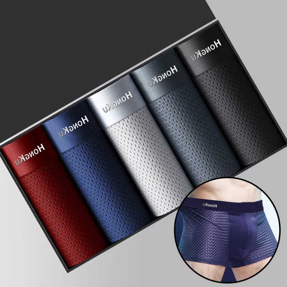 Man Boxers Underpants Summer Brand Thin Ice Silk Breathable Men Underpants Soft Touch Men's Briefs 3D Cutting U Pouch Design Underwear Man D260