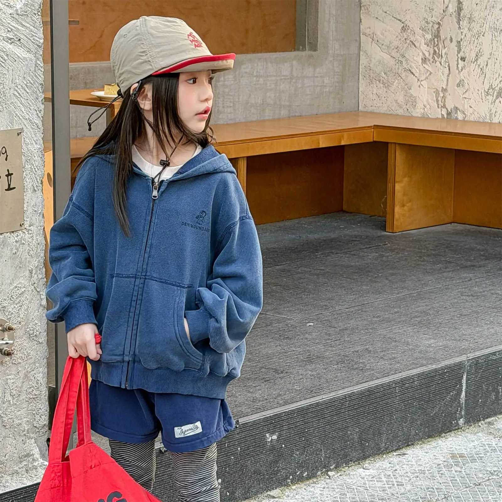 Long 2026 Spring New Children Sle Casual Coat Girls Loose Hooded Tops Baby Boy Jacket Kids Hoodies Fashion ClothesW260917