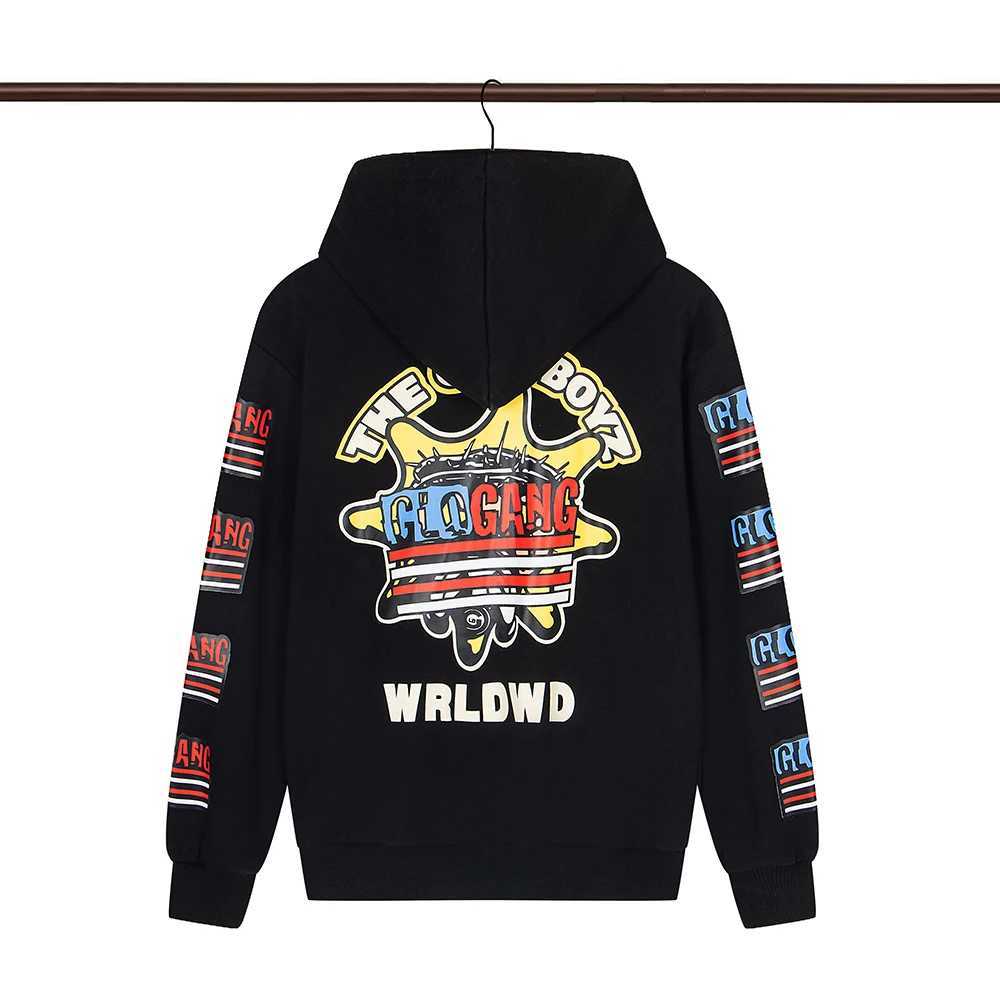 High Strt Graffiti Letter Print Terry Zipper Hooded Hoodies for Men and Women Cardigan Hip Hop Loose Cotton Sweatshirts Jacket Q26017