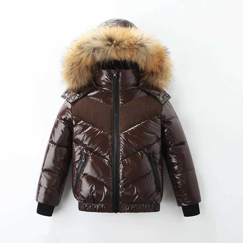 2024 Winter Down Jacket For Toddler Real Fur Waterproof Thicken Warm Girls Boys Outerwear Coat 1-7 Years Old Children OutfitQ260917
