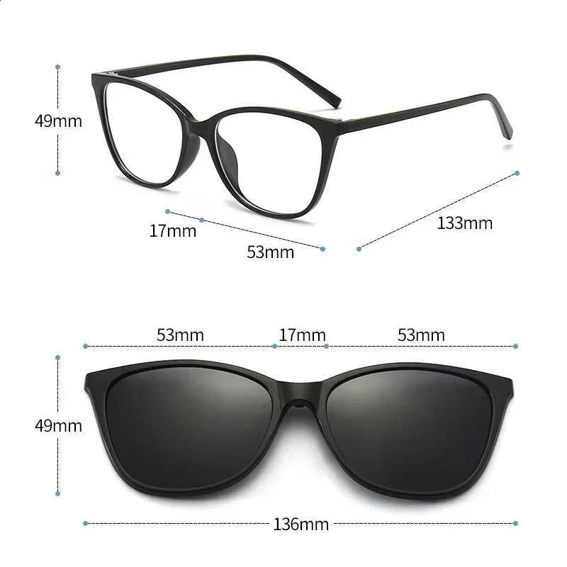 Eye 6 Cat in 1 Myopia Sunglasses Women Magnet ClipGlasses Prescription optics Computer polarization Spectacles -0.5 to -10 N260814