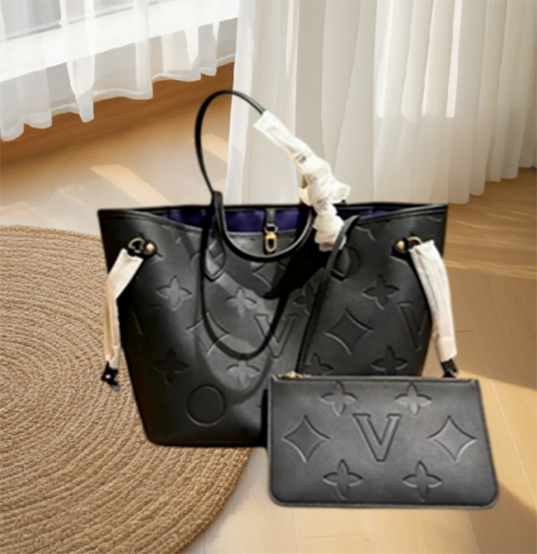 Designer Bags Embossed Black Flower Large Capacity Tote Bag Fashion Sac Femme Leather Women Shoulder Bag Messenger Luxurys Handbags Lady Purse Femal