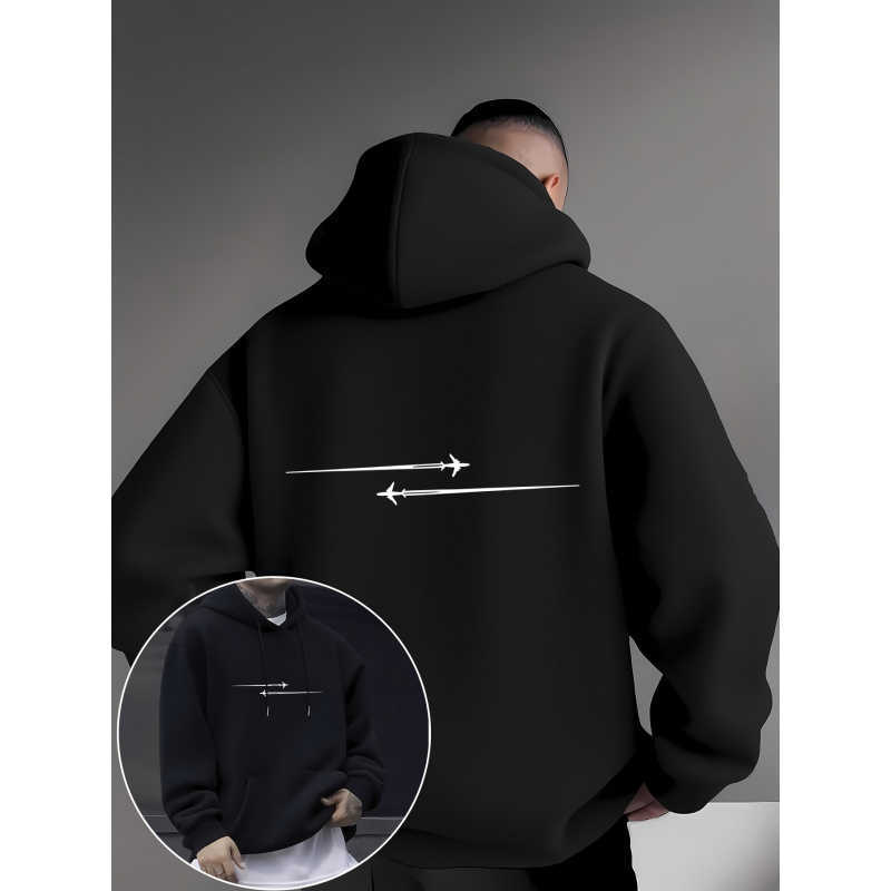 hoodie Man's Kangaroo Pocket Christmas with Modern Minimalist Print Design Micro Elastic Fabric Sports Shirt with Casual and Comfortable Hoodie