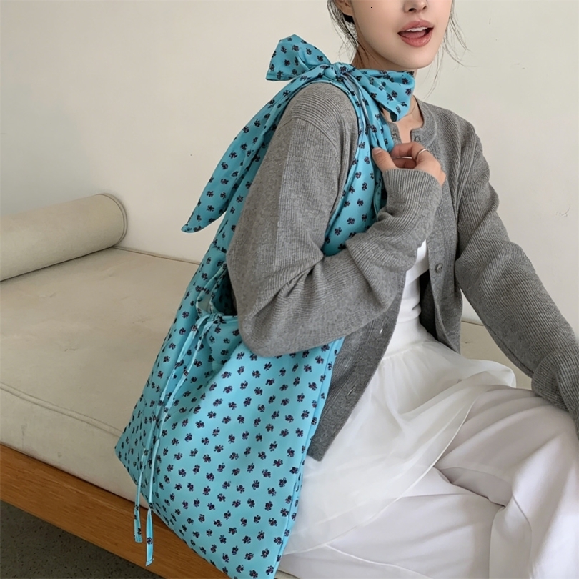 Retro Floral Travel Shoulder Bags for Women Loose Style High Capacity Ladies Shopping Bag Lightweight Student Class Tote Handbag 260917