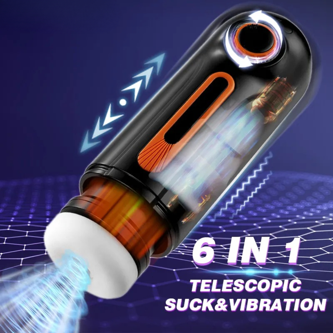2026 New HESEKS 6In Automatic Telescopic Sucking Vibration Masturbators Pussy Vaginas Real Blowjob adult toys Sex Toys For Men JA26