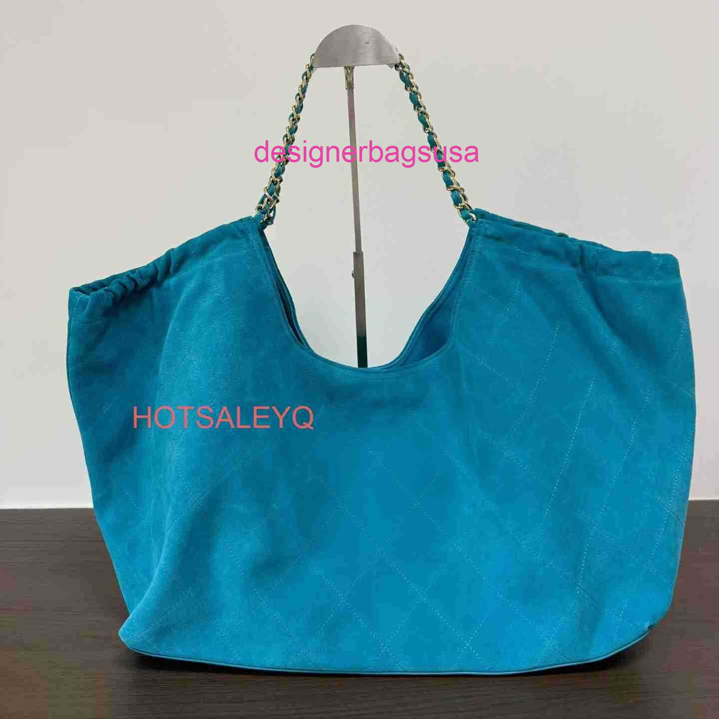 Luxury Designer Bag 26B New Suede Blue Hobo Tote Bag Matte Finish Beach Bag Large Capacity Shopping Bag For Women Yqtgood