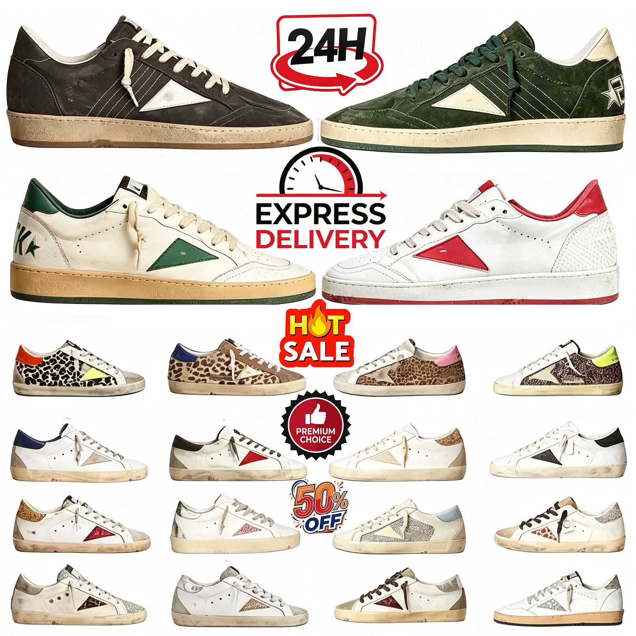 2026 Designer Shoes Ball Star Sneakers Italy Dirty Leather Vintage Washed Casual Trainers Super-star S Shoes Old Shoe Loafers Top One Women Men