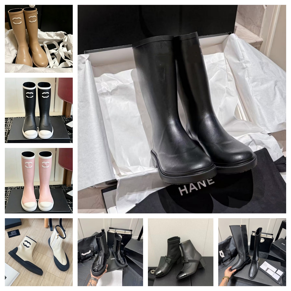 CC boots women rain boots wellies knee high rubber high-quality winter womens rubber boots G220720 waterproof slip on thick sole non slip CHANSS3
