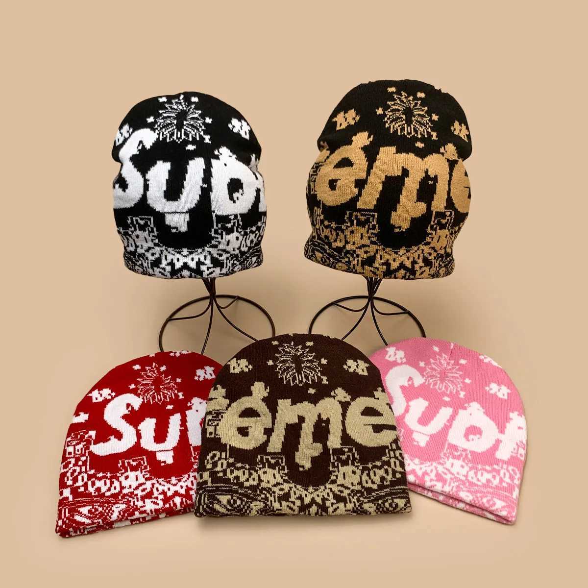 Style américain rétro motif graffiti streetwear chapeau décontracté hiver % coton calotte tricot extensible c'est-à-dire hommes femmes Q260919