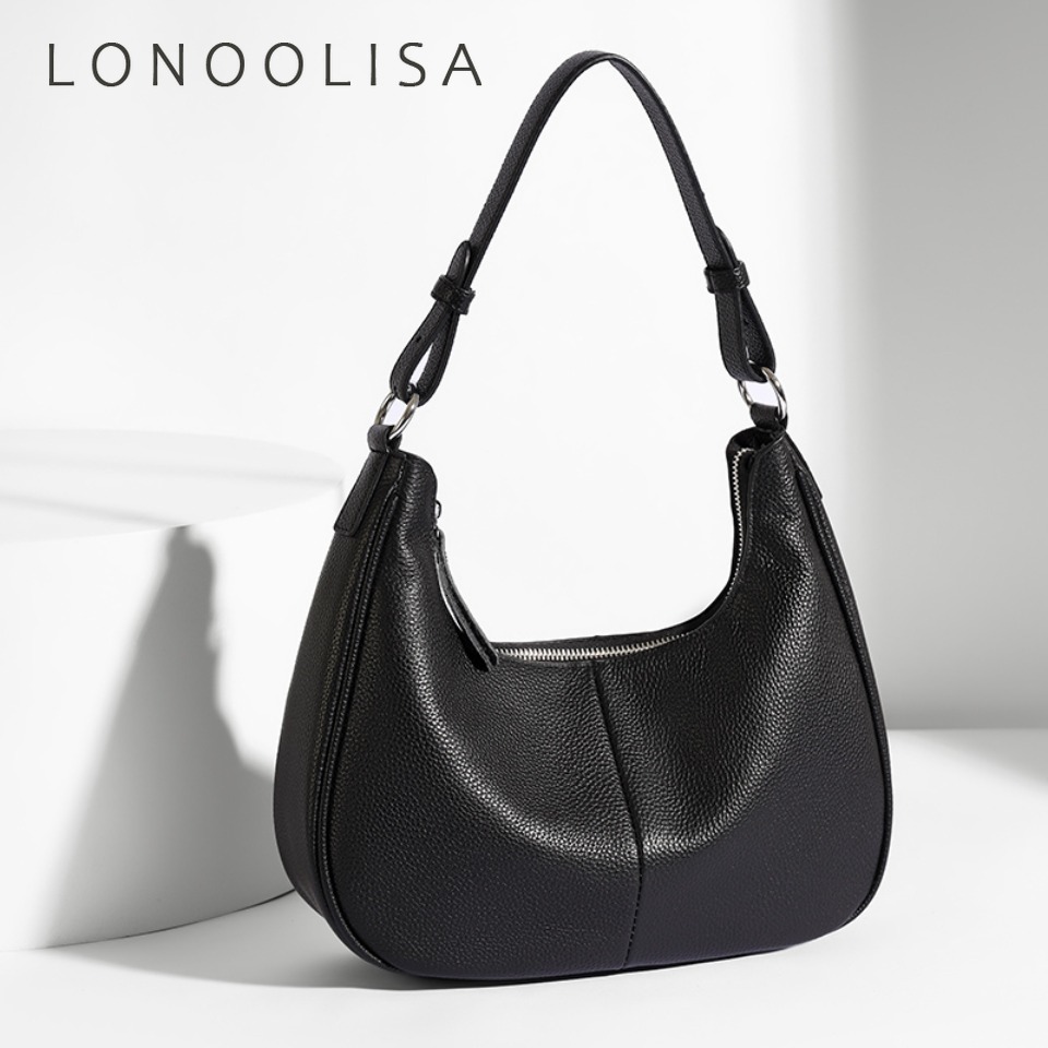 High Quality Genuine Cowhide Leather Shoulder For Fashion Women Bags Luxury Ladies Underarm Sac Tote Handbag Andralyn