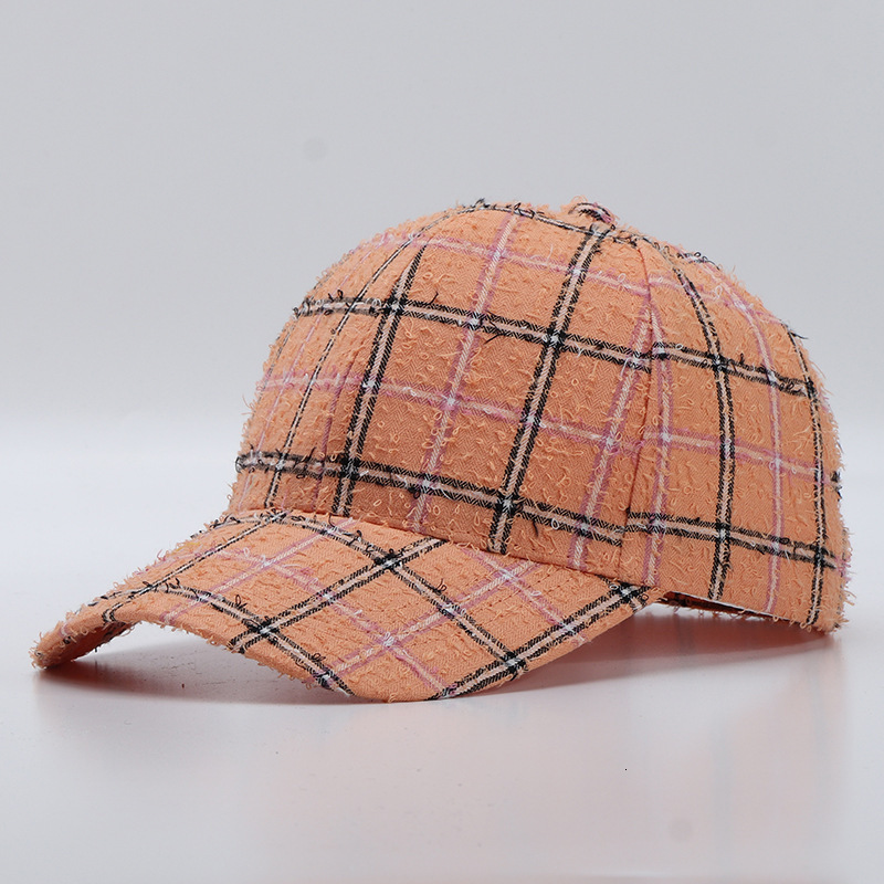 Plain Classic Plaid Baseball Korean Style, Simple Wide-Brimmed Cap, Factory Luxury Cap Brand Designer Hat