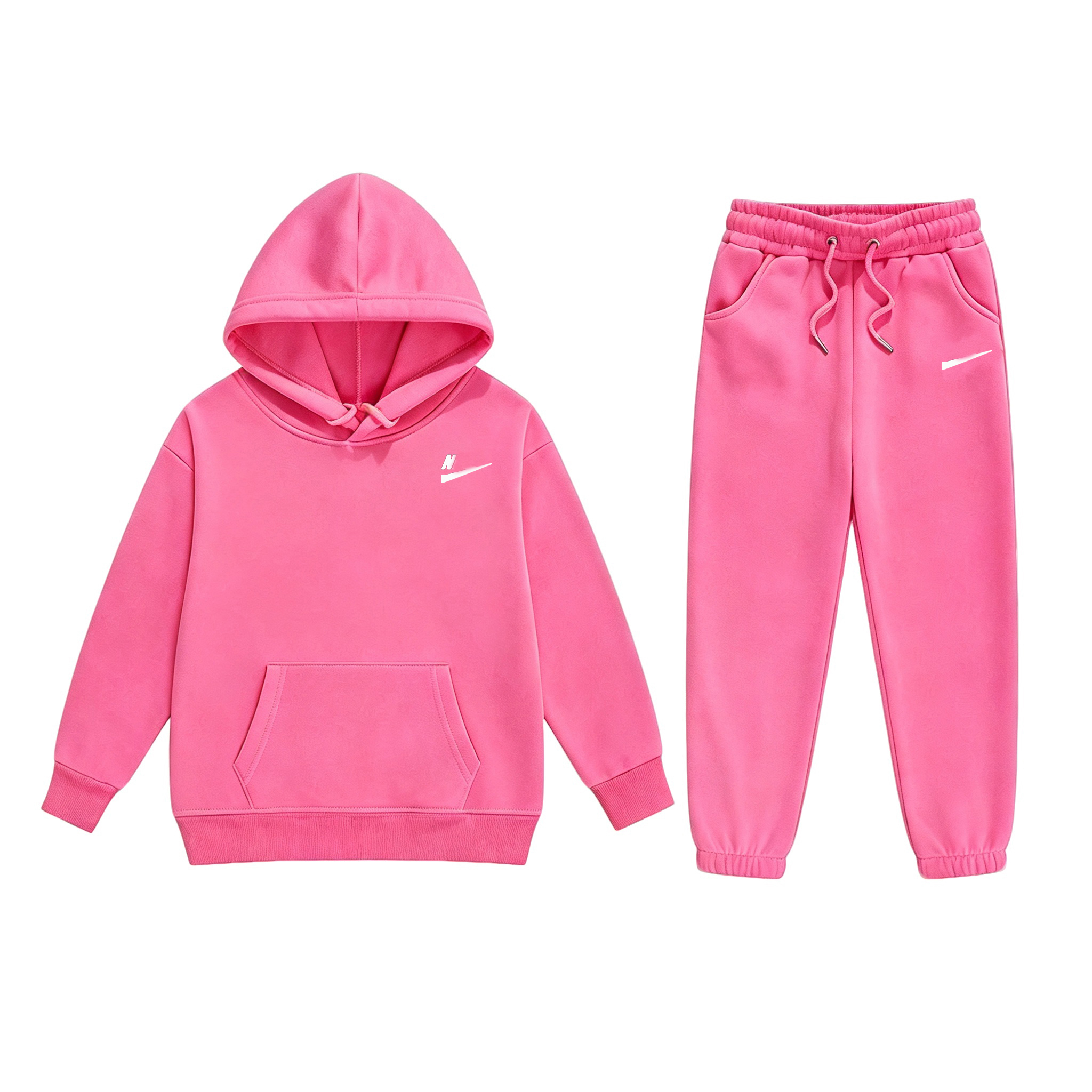 Luxury Brand Kids Letter Print Tracksuit Boys Girls Solid Color Hooded Outfit Children Sports Hoodie Pant Set 5-14 Years Old Casual Clothes