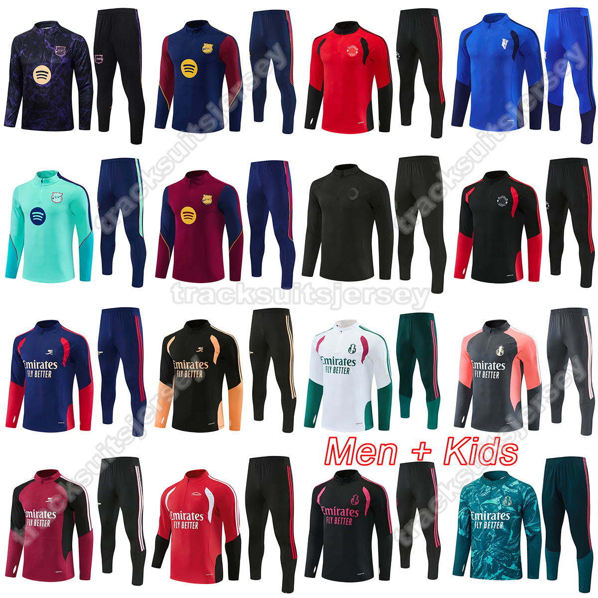 Soccer tracksuits kids football kits 2026 2027 Mens training kit football tracksuit boys track suits top and pants set 26 27 survetement foot chanda