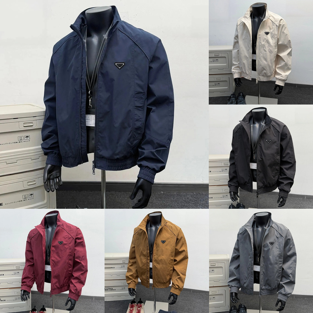 Designer mens windbreaker jacket man American Retro Stand Collar Jacket Men Loose Fit Casual Outerwear Spring Autumn Windproof Fashion Men's Co