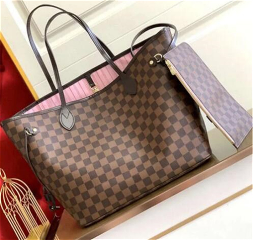 Famous Evening Tote bag Designer bags handbag wallet Fashion Leather messenger bag old wer Brown lattice MM shoulder Women Bags High Capacity Compos