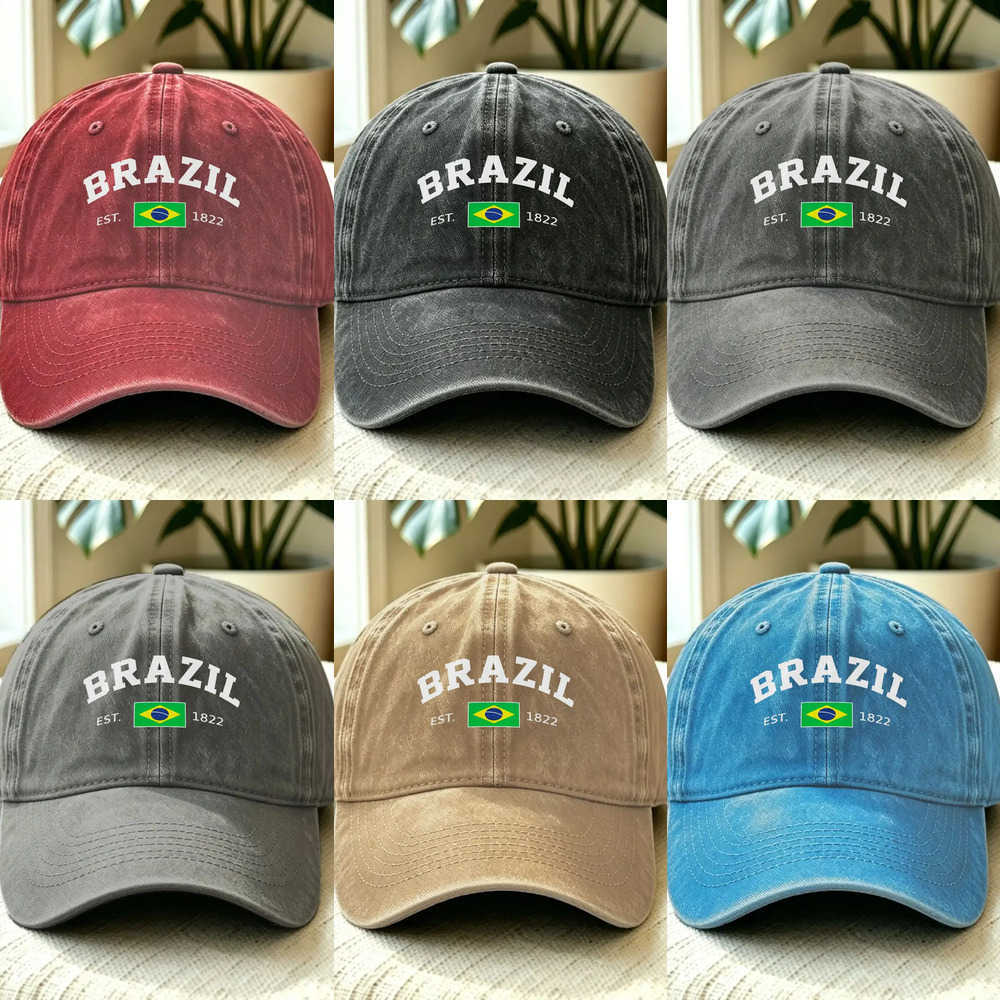 EST.1822 Cap Brazil Washed Baseball Summer Hip Hop Hats For Women Men Casual Hunting Camping Sun Baseball Caps J260917