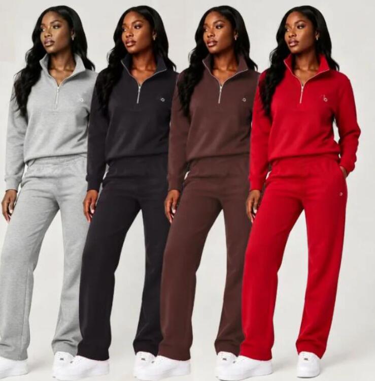Designer Womens Tracksuits Autumn Zipper Collar Loose Jacket Jogging Pants Fitness Two Piece Set Casual Women Warm Sports Clothing