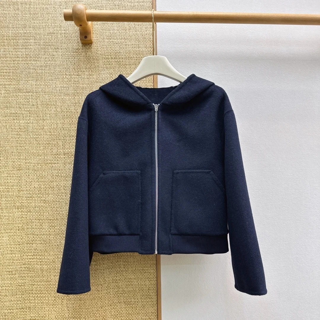 2026 High Quality Peter Pan Collar Zip Front Raglan Sleeve Long Wool Blend Coat womans tops TC2672262 260918