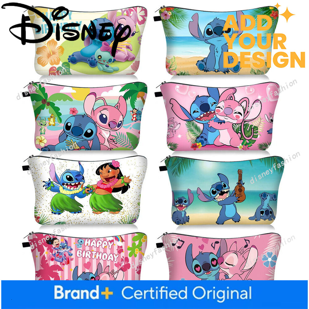 Cute cartoon-printed makeup bag, Stitch-themed handbag, large-capacity cosmetic organizer, gift, student bag 8a
