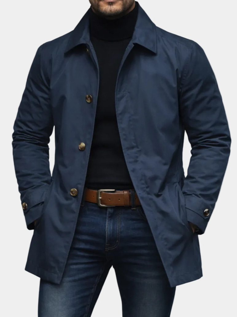 and men's high-end casual jacket, vintage waterproof long-sleeve cardigan trench coat, trade men's clothing